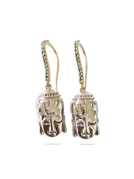 Buddha mavi topaz küpe resmi